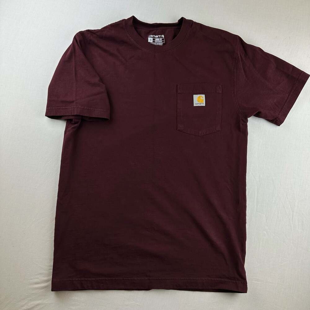 Carhartt K87-M Pocket Short-Sleeve T-Shirt, Burgundy, Size S